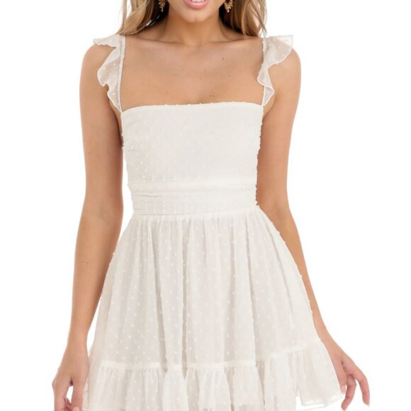 Lavendar Chiffon Fit and Flare Dress - Picture 5 of 5